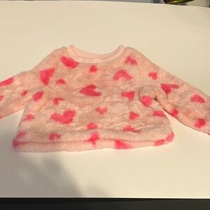 Cat & Jack Pink Fuzzy Heart Sweater